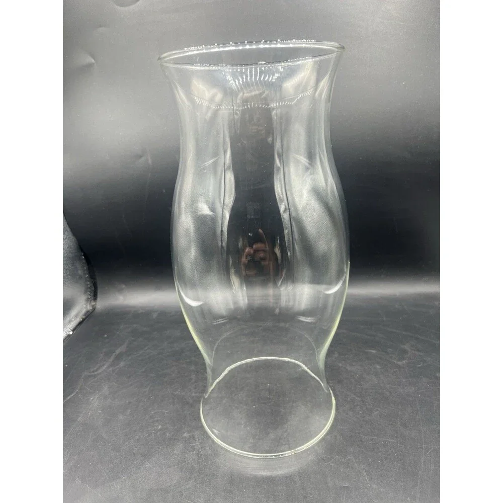 11.5” Clear Glass Hurricane Candle Shade Chimney Replacement Vase Lamp Globe